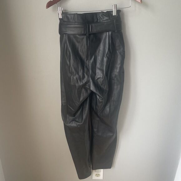Abercrombie + Fitch Faux Leather Paper Bag Waist Pant Size Small - Picture 12 of 14